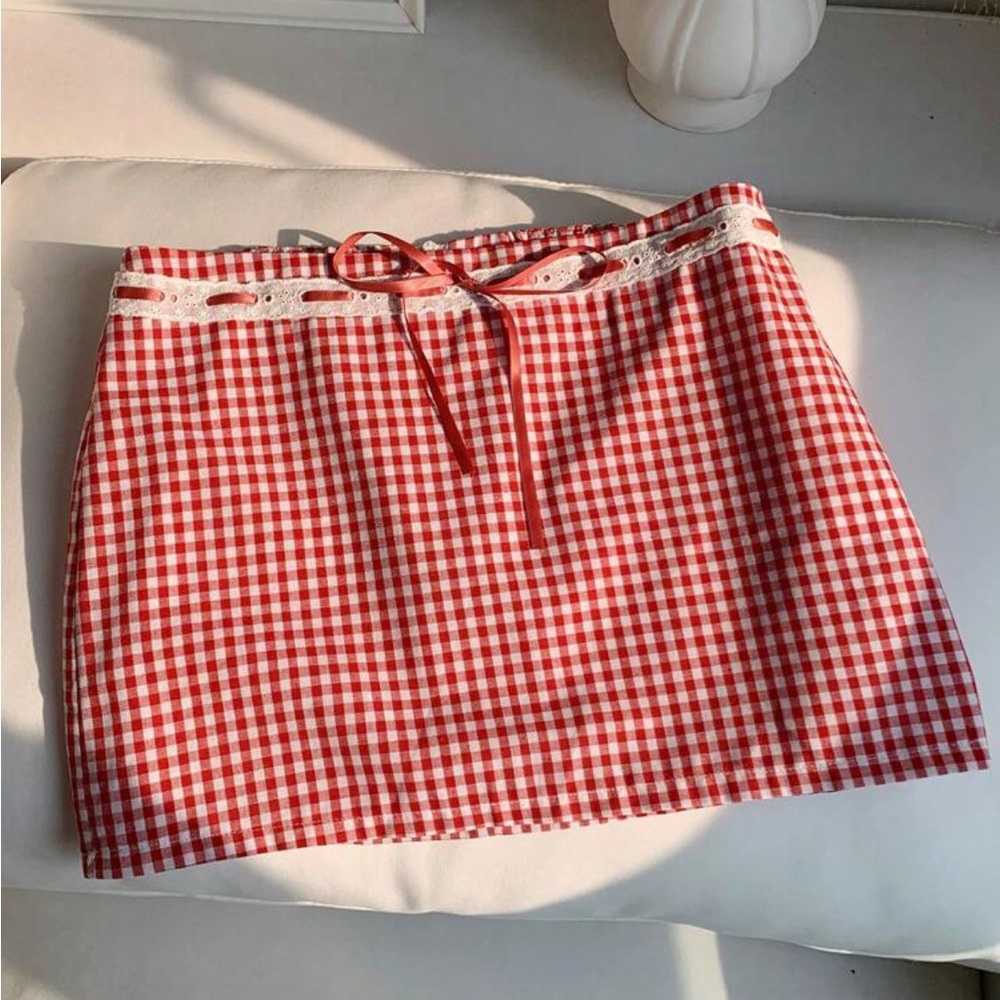 Red Gingham Women's Skirt